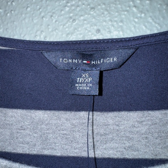 🔥NWT Tommy Hilfiger Striped Dress XS Navy White - Picture 4 of 6